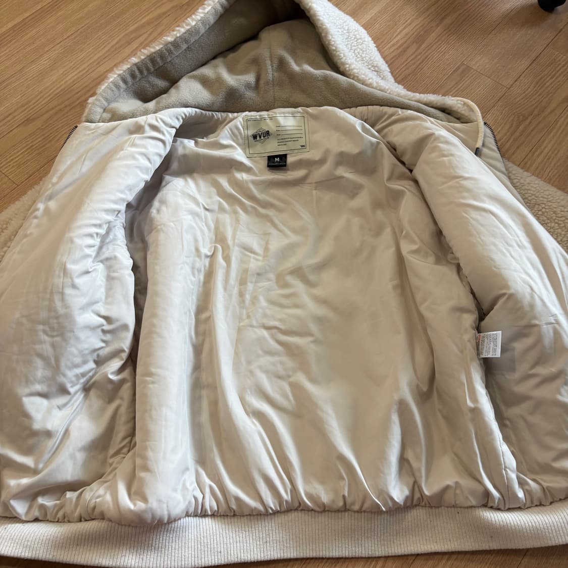 WVUR 뽀글이 후드 집업 M 아이보리 상품이미지7