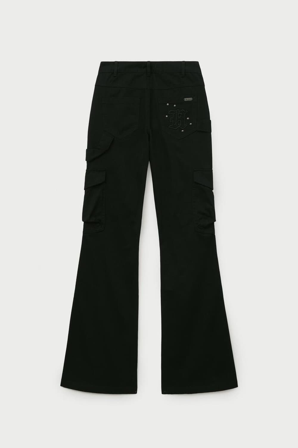 [S] 헬레네 파리스 피그먼트 스터드 부츠컷 팬츠 블랙 상품이미지2