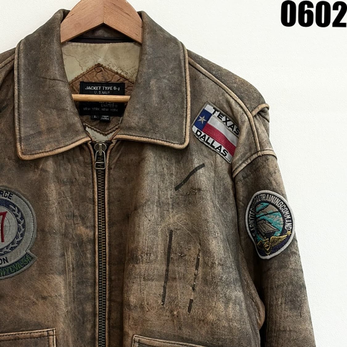 USA 미해군 G-1 플라이트 양가죽 자켓 L 0602 상품이미지2
