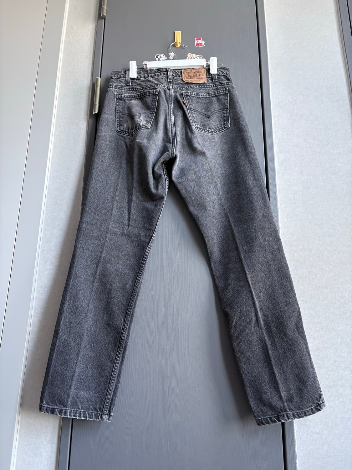 (33x34, 실측 32) 리바이스 505 USA 오렌지탭 흑청 상품이미지2