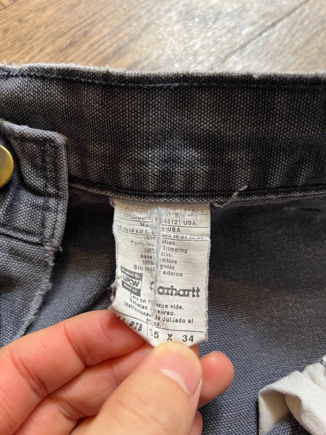 [35]칼하트 USA Made 하드 페이딩 페트롤 블루 싱글니 워크 팬츠 상품이미지8