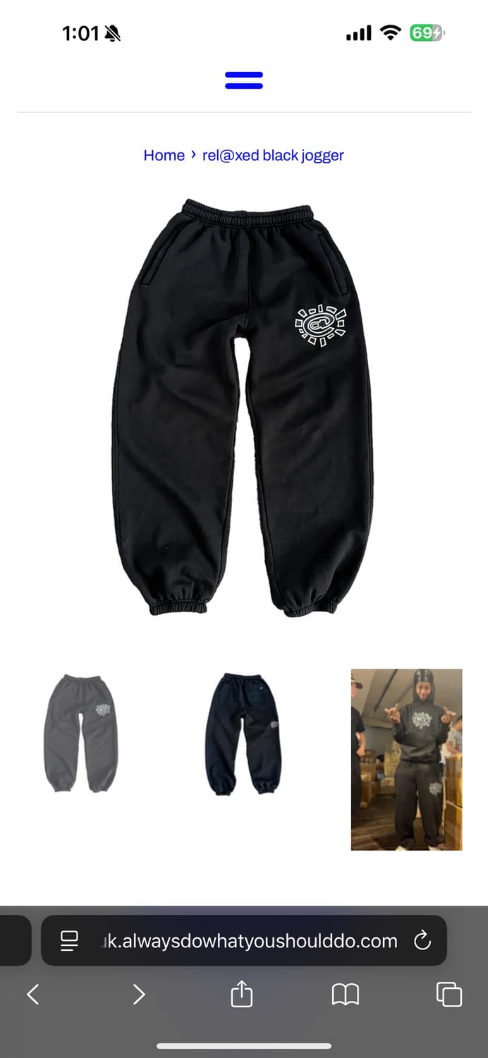 always do what you should do 팬츠 블랙 L 구함 상품이미지1