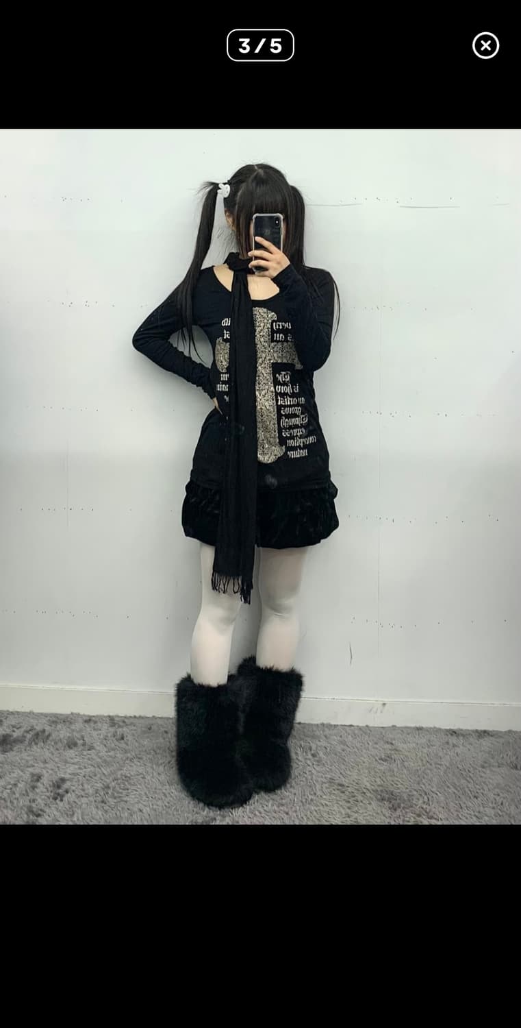 재패니즈 펑크 십자가 프린팅 롱슬리브 상품이미지3