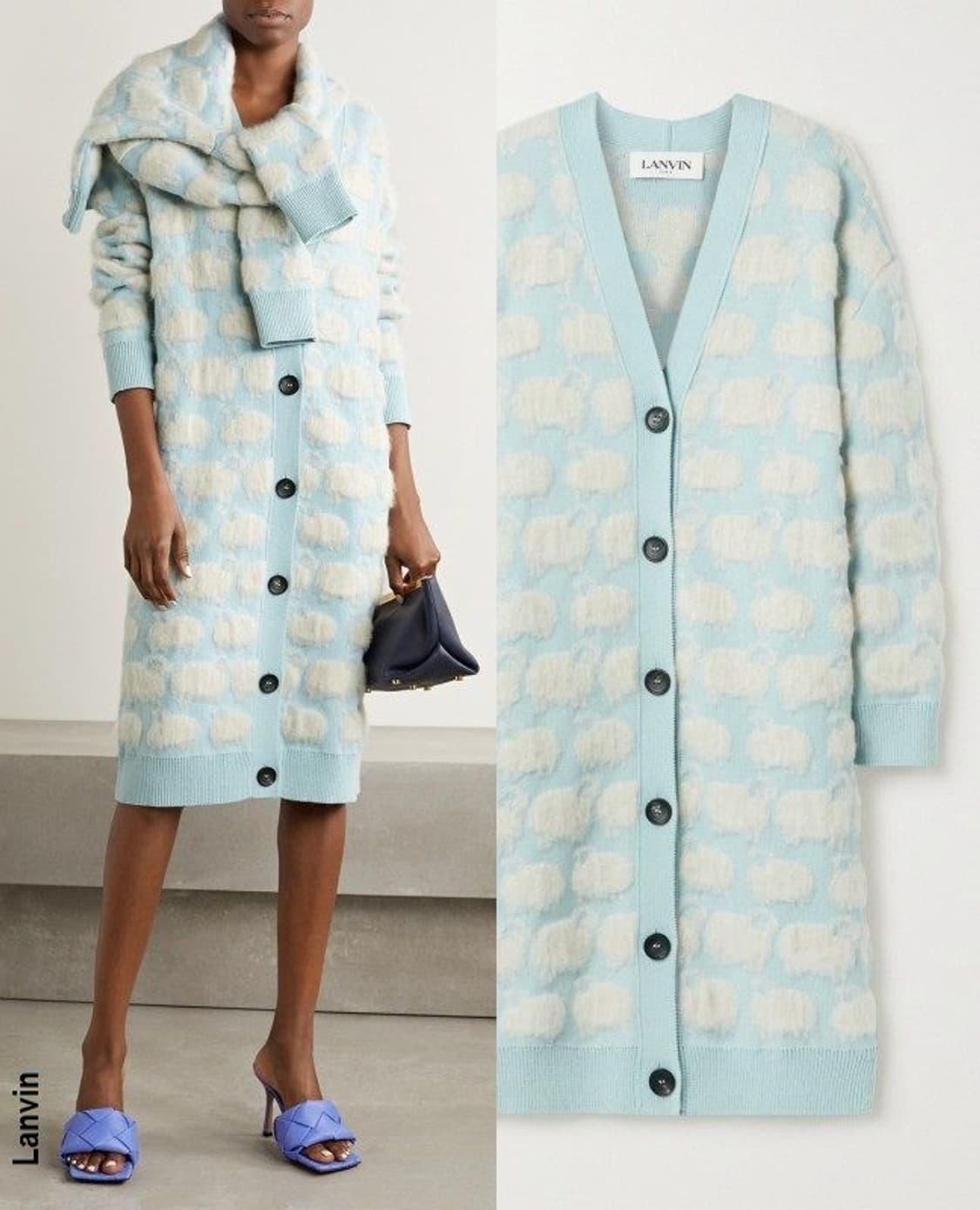 랑방 컬렉션 어린양 Sheep 자수 롱 가디건 상품이미지1