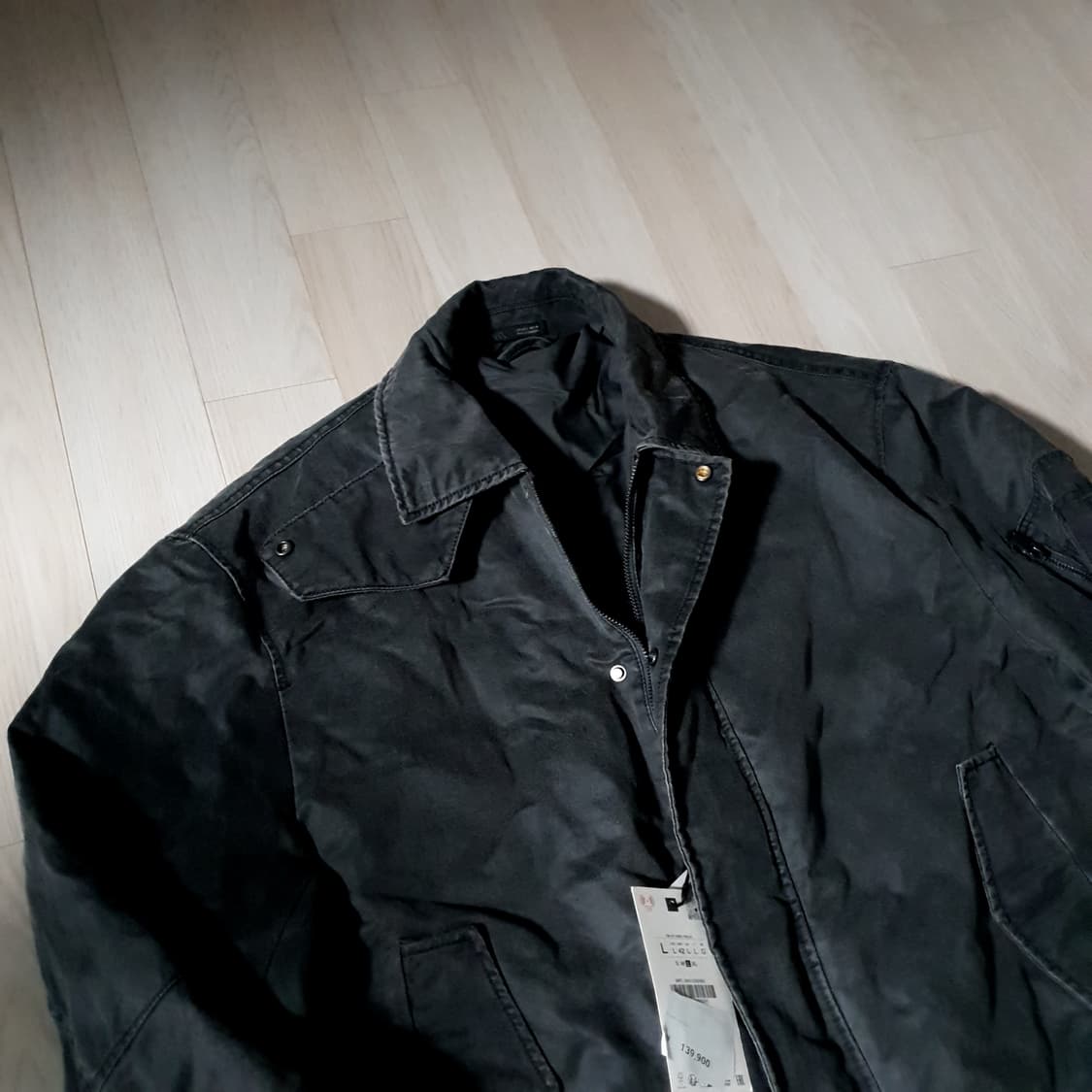 정가14만(새제품L) 자라 빈티지 왁스자켓 항공점퍼 블루종 마원 cwu 상품이미지1