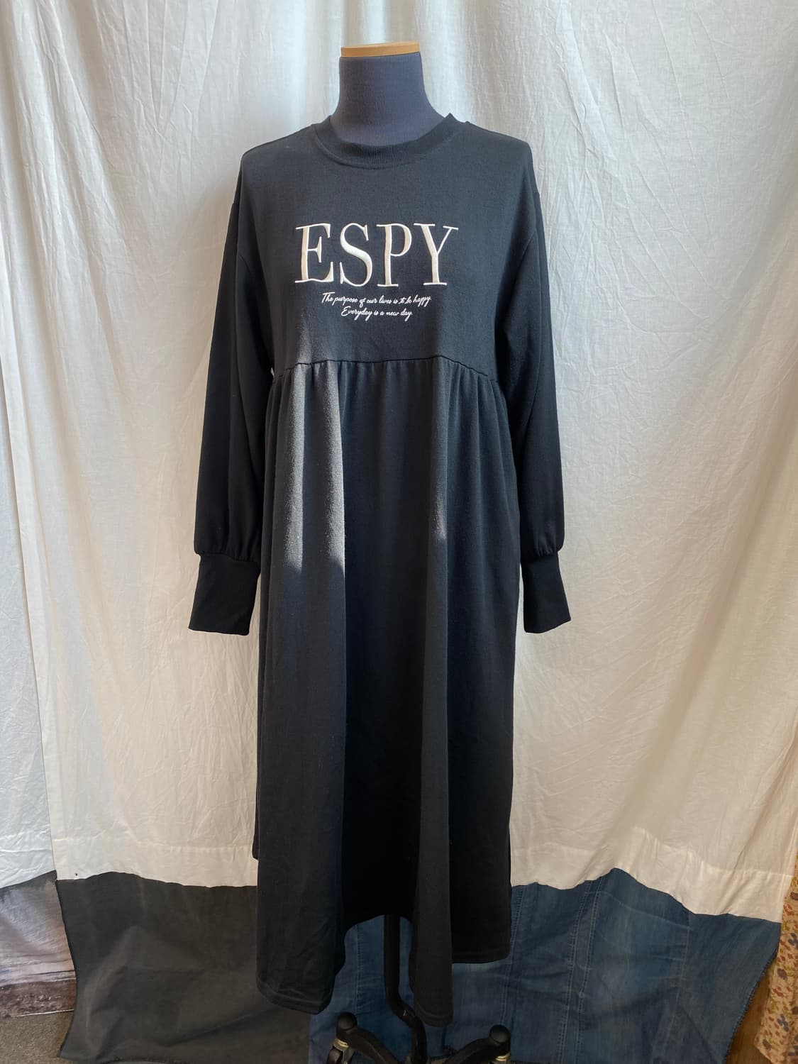 블랙 레터링 롱원피스(M) 상품이미지2