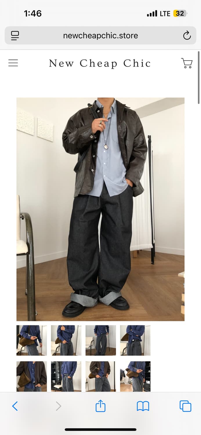새상품 그레이블루 스웨이드 셔츠 L(100) 상품이미지3