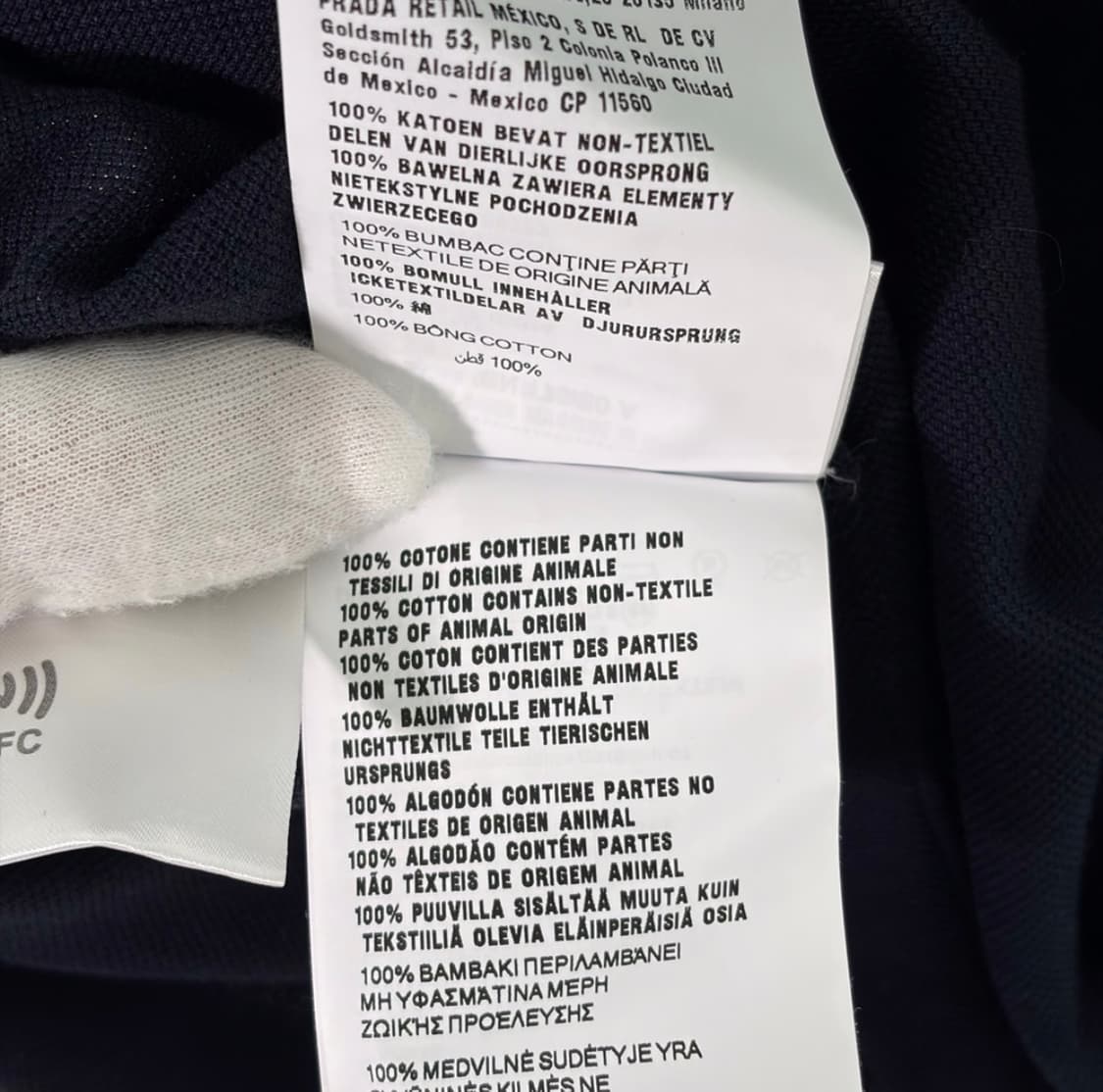 [S] 미우미우 24ss 자수 로고 코튼 폴로 피케 반팔 티셔츠 네이비 상품이미지8