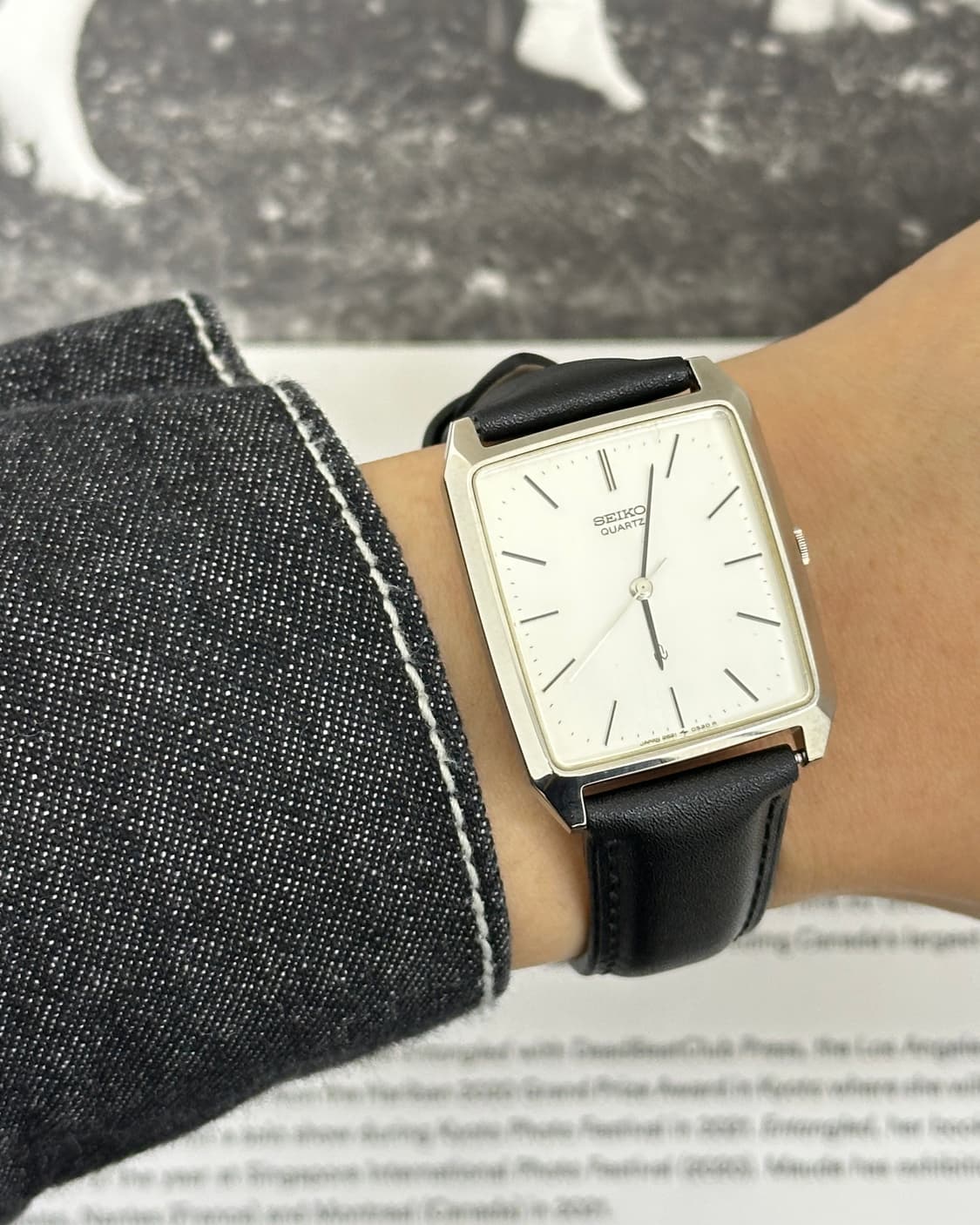 세이코 실버 탱크 쿼츠 시계 상품이미지9