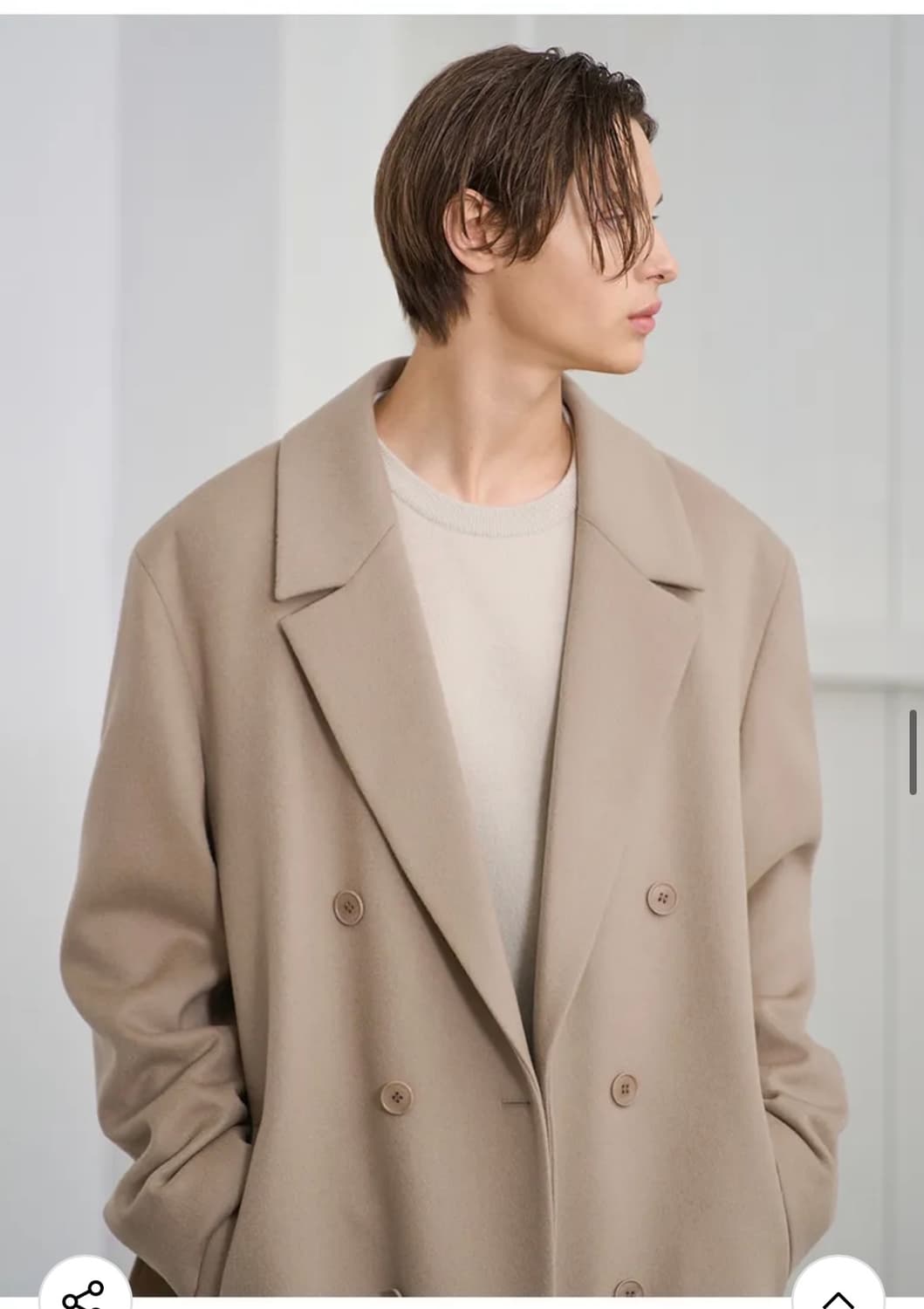 (XL) 드로우핏 프리미어 퓨어 캐시미어 로브 더블 코트 판매 상품이미지8