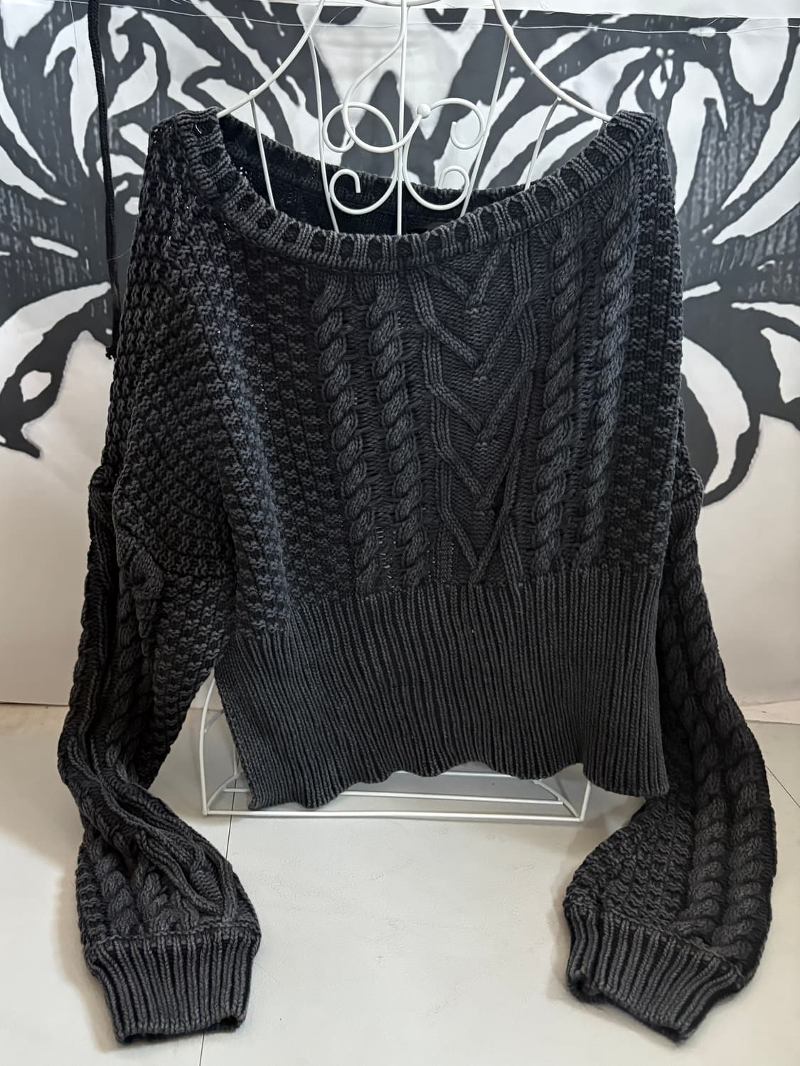 • dark gray washed cropped knitwear 상품이미지6