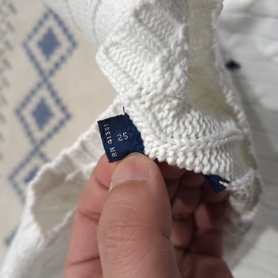 폴로랄프로렌 화이트 네이비포니 케이블 꽈배기 패턴 코튼 라운드넥 니트 상품이미지7