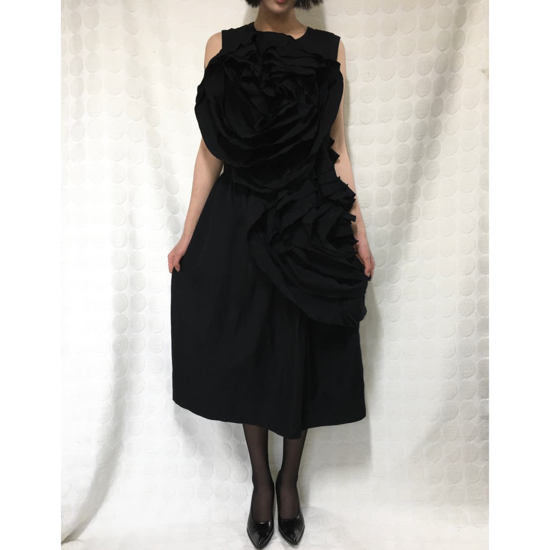 꼼데가르송 2015ss 블랙 로즈 드레스 상품이미지2