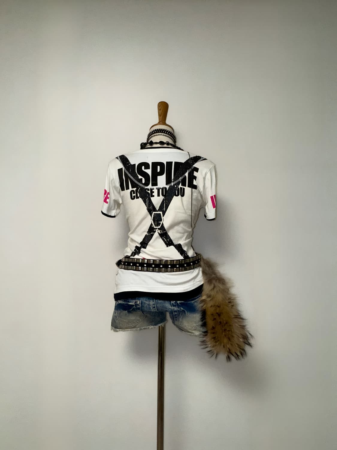 Dig deep 갸루 걸스 프린팅 탑 상품이미지3