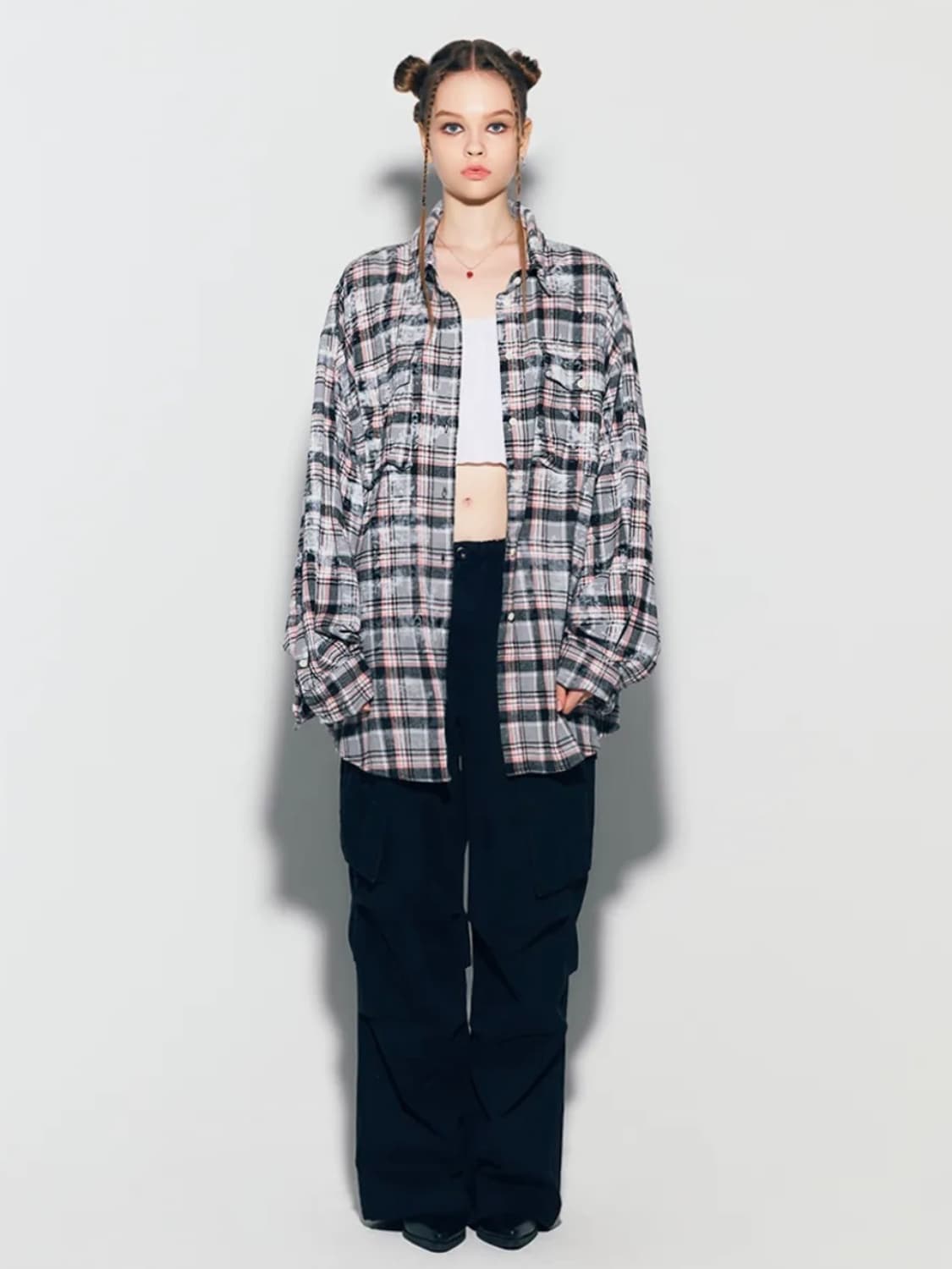에즈이프캘리 DIRTYWASHING OVERFIT CHECK SHIRT  상품이미지1