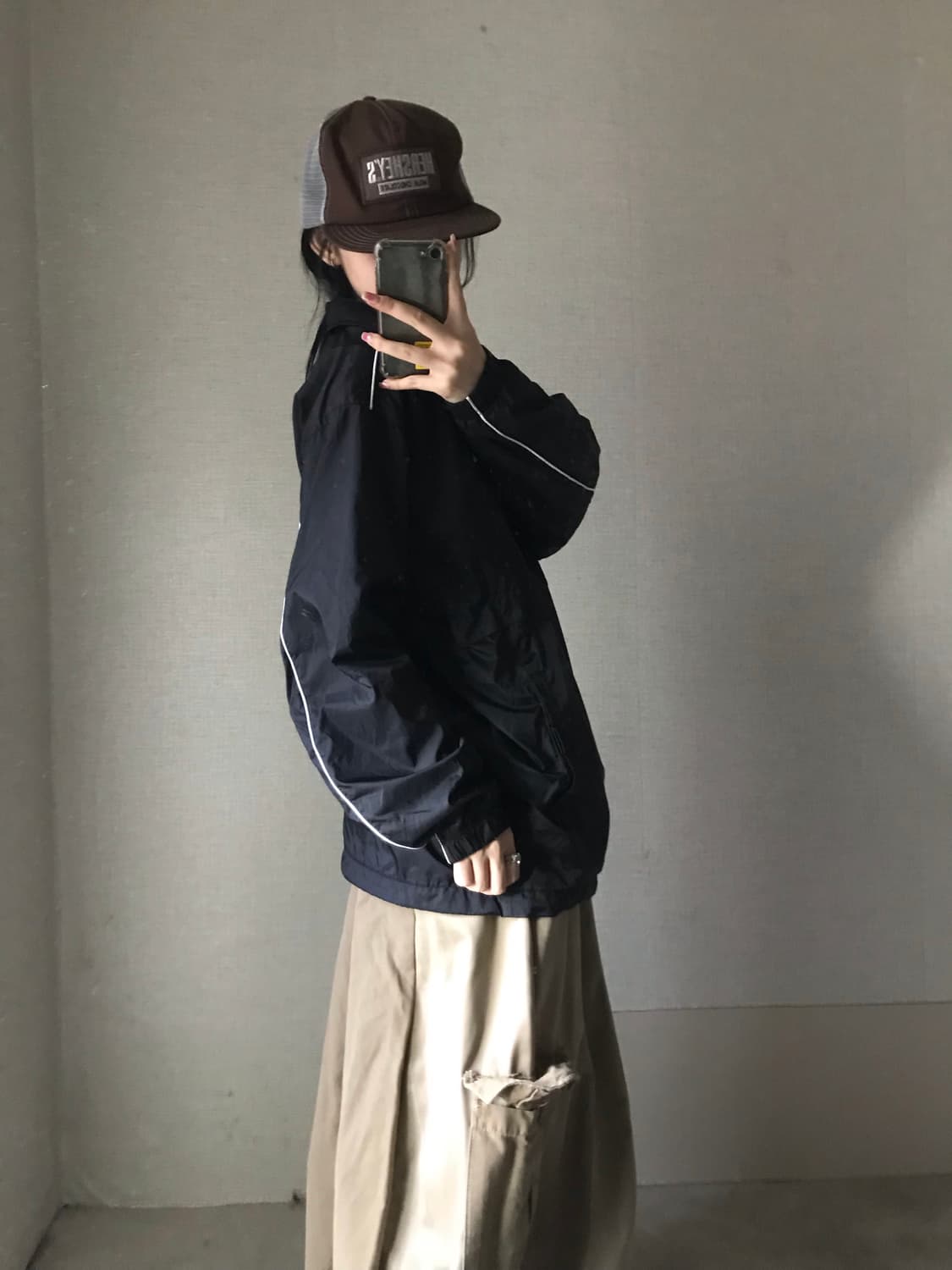 나이키 블랙 오버핏 바람막이 상품이미지3