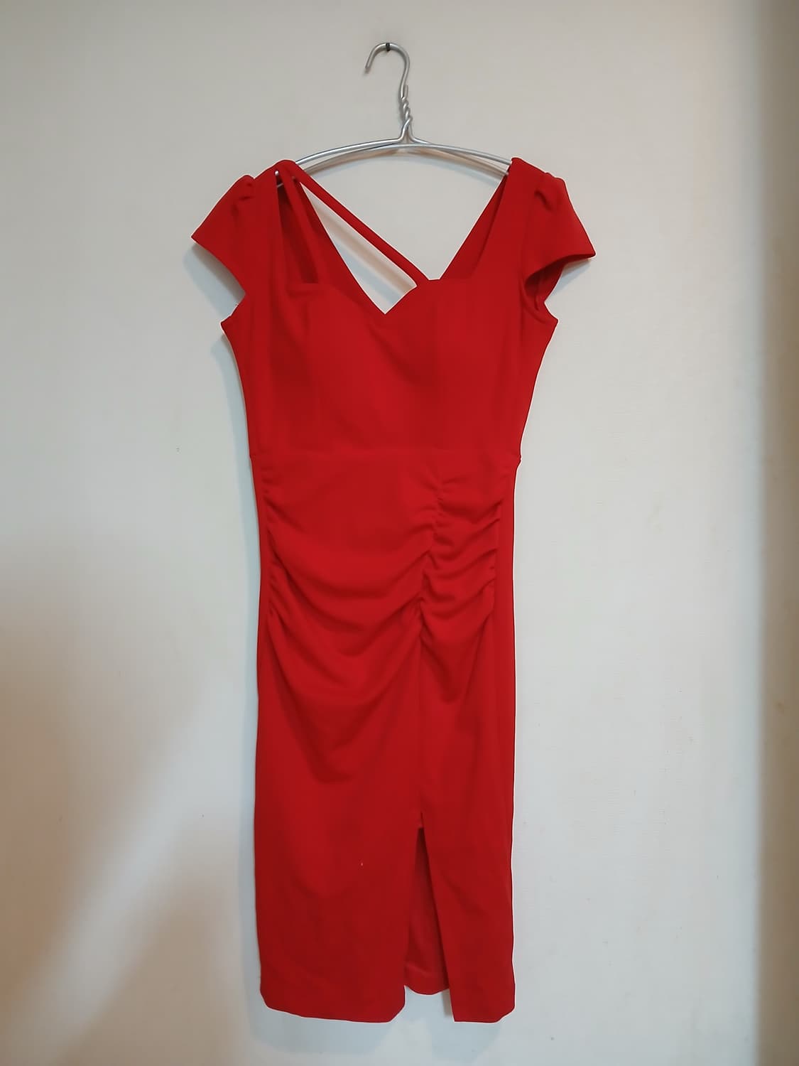 새상품 나롱쥐 사선 네크라인 트임 캡 원피스 클럽 파티 드레스 섹시 홀복 상품이미지1