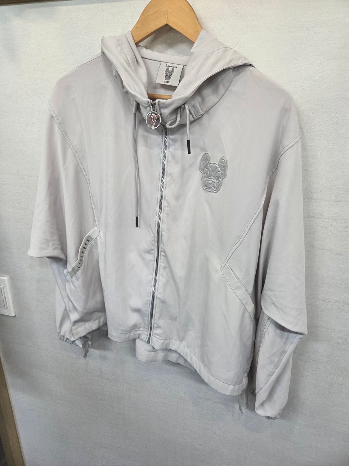 라이프워크 새틴 실리콘 와펜 후드 자켓 프리 상품이미지5