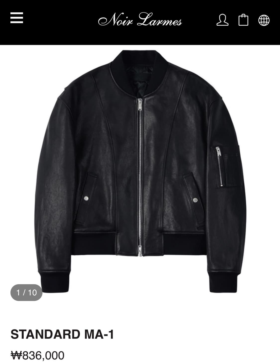 느와르라르메스 가죽자켓 MA-1 48사이즈 상품이미지1