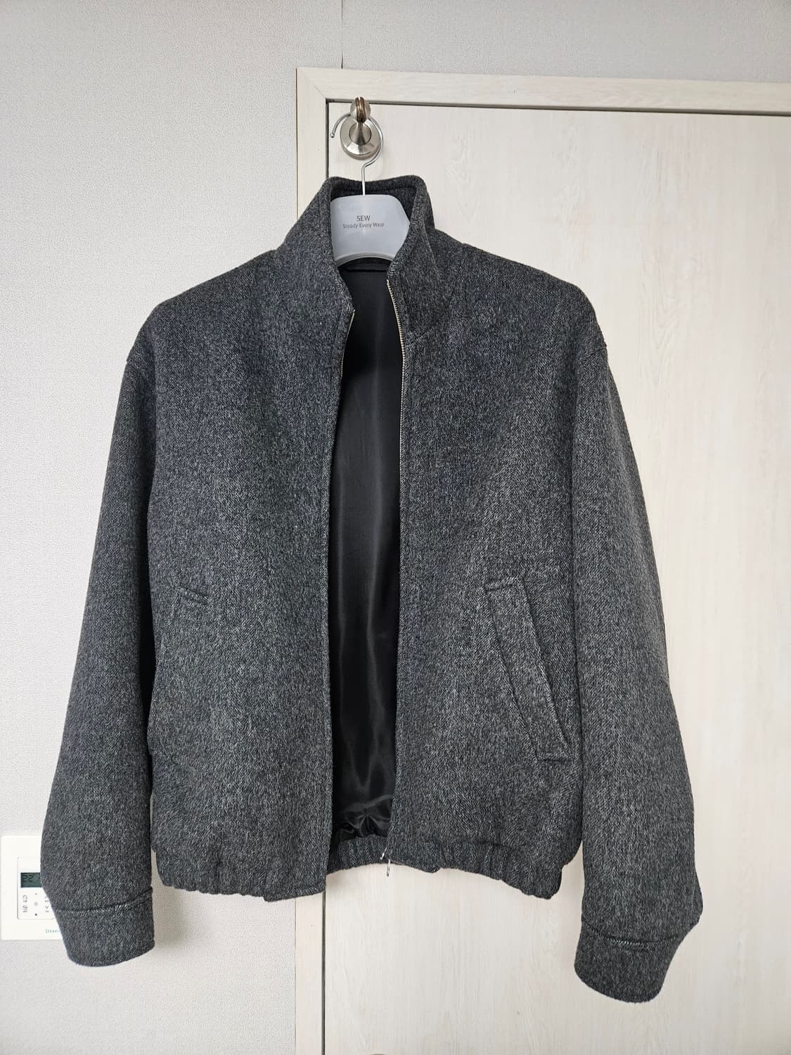 스테디에브리웨어 하이넥 울 블루종 자켓 2 다크 그레이 상품이미지3