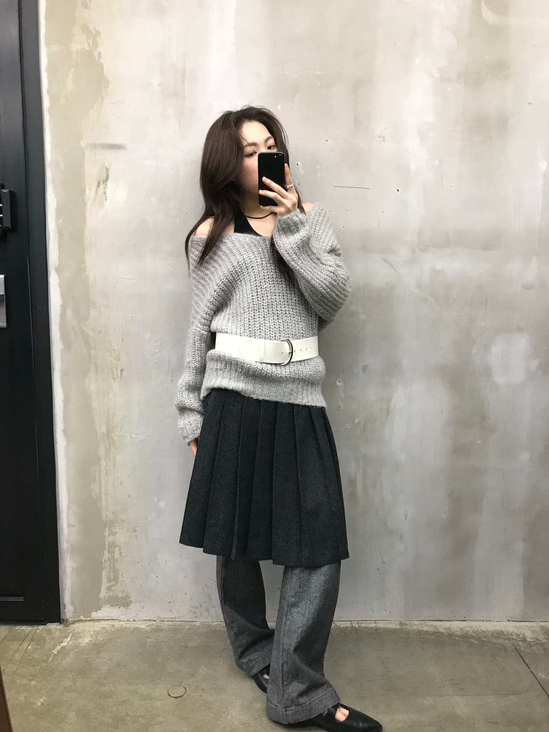 Mohair off shoulder knit 상품이미지8