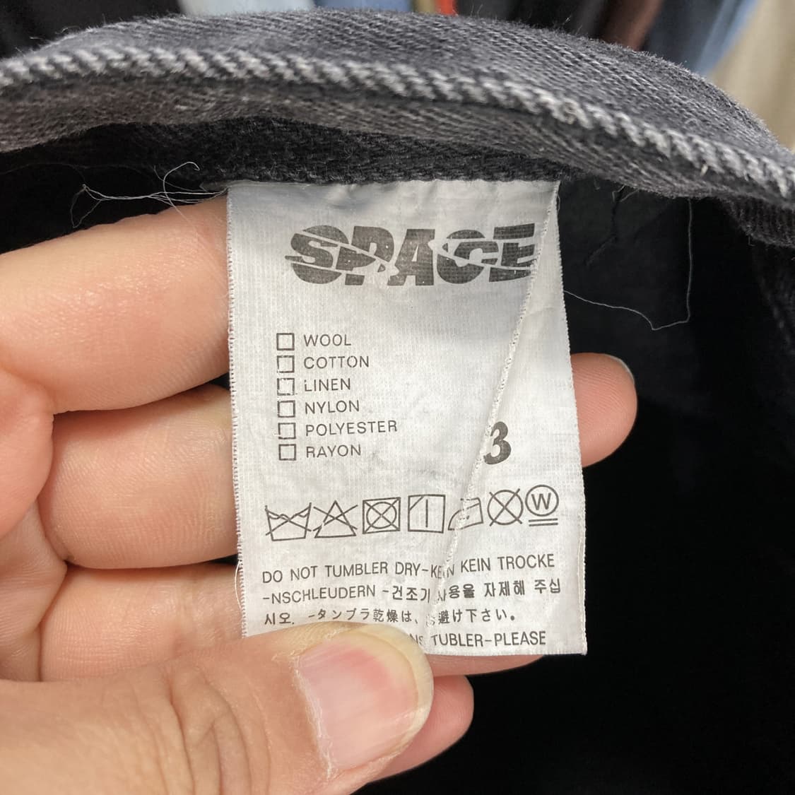 SPACE 와이드데님팬츠 블랙 33  상품이미지5