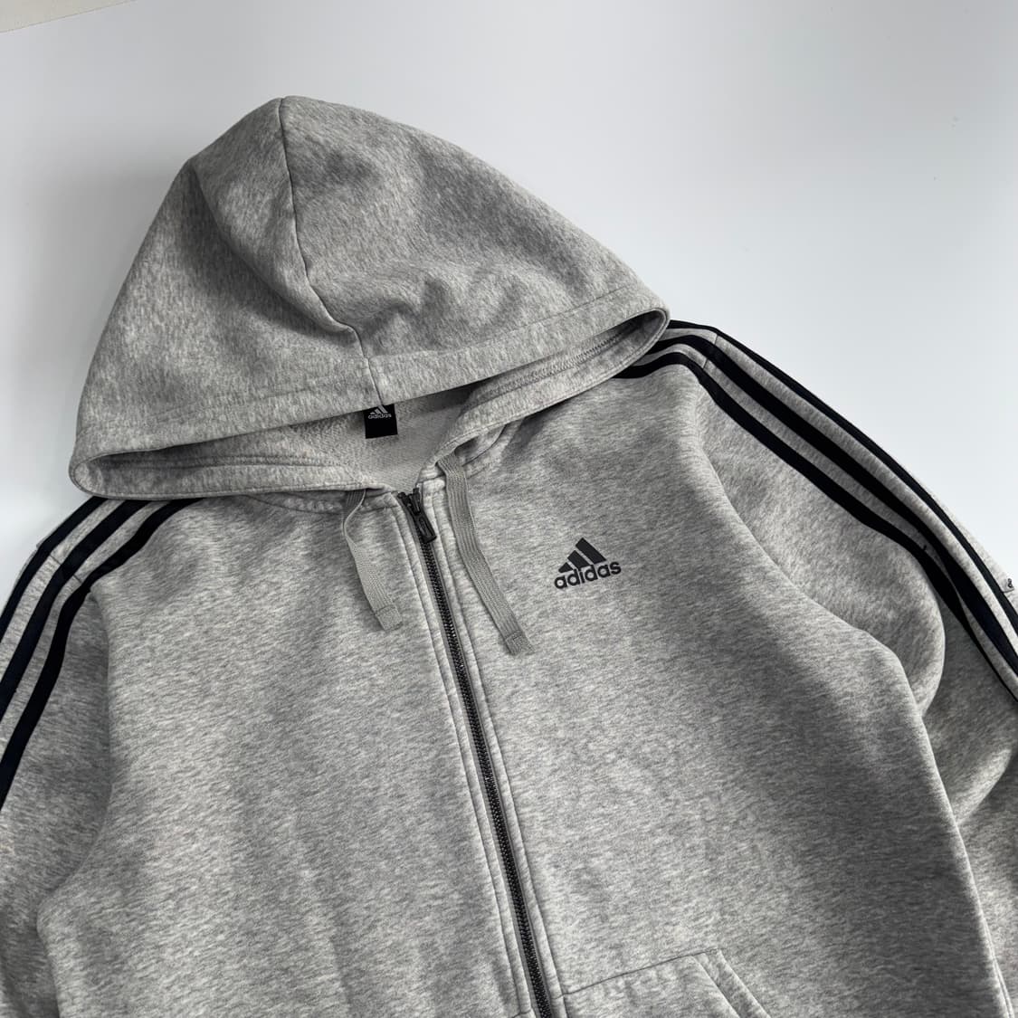 Adidas 아디다스 블랙 트랙탑 그레이 후드집업 상품이미지4