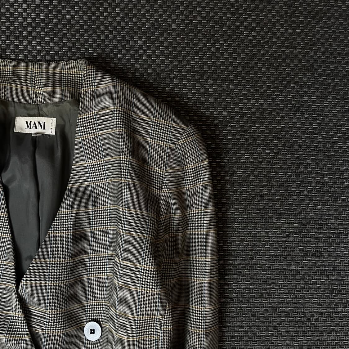 MANI 그레이 체크 패턴 투포켓 블레이저 자켓 상품이미지3
