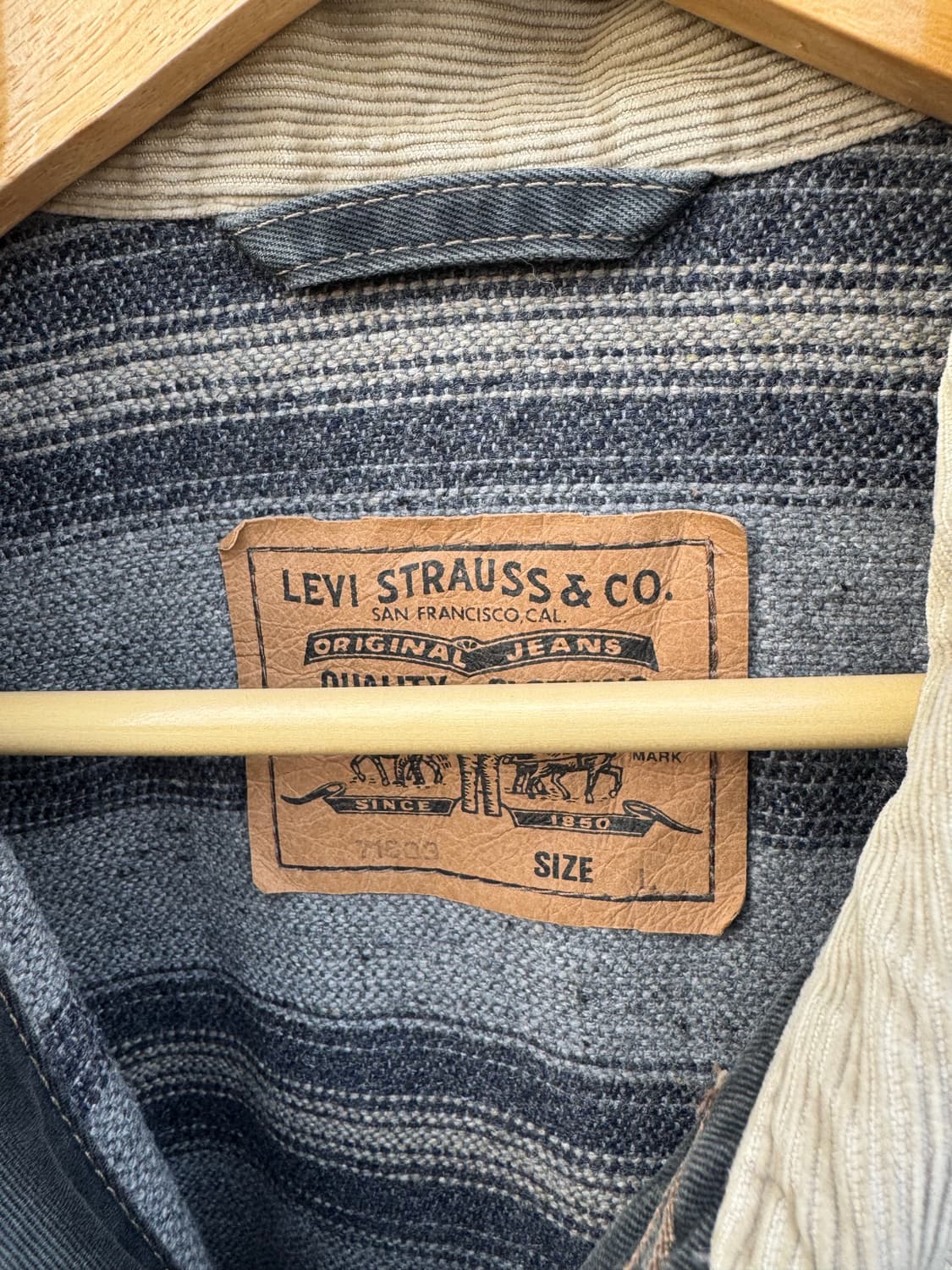 90s 리바이스 빈티지 블랙탭 블랑켓 안감 블랙 코튼 트러커 자켓 상품이미지6