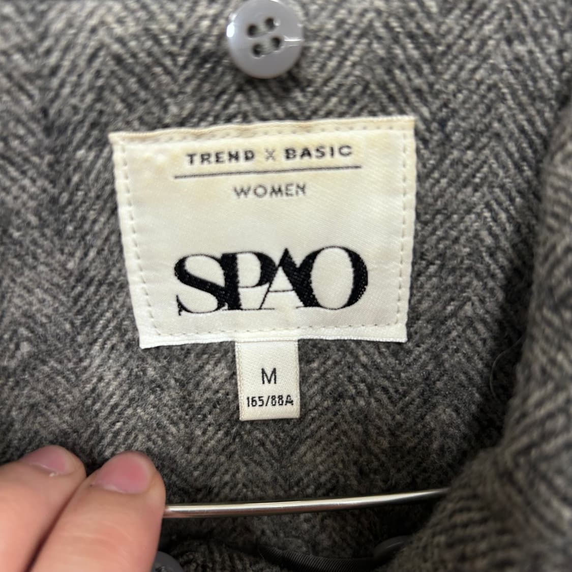 스파오 울헤링본 카라 더플 롱코트 상품이미지3