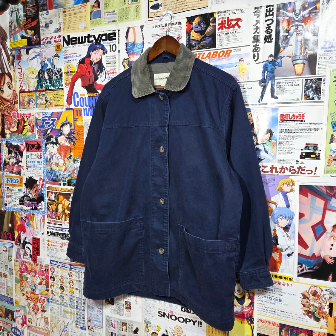 에디바우어 코듀로이 카라 네이비 코튼 초어 자켓 상품이미지2