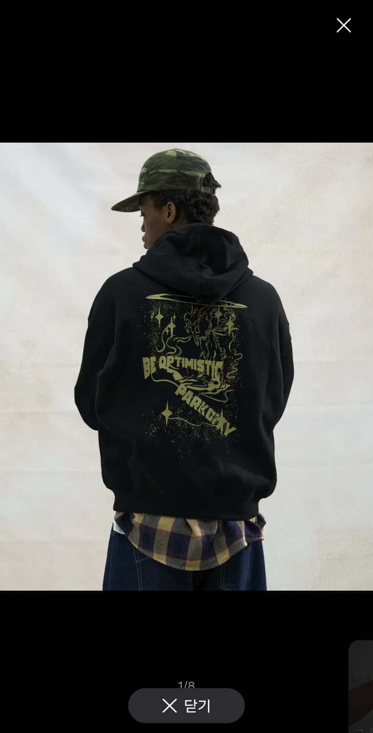 블랙골드 프린팅 오버핏 후드티 상품이미지1