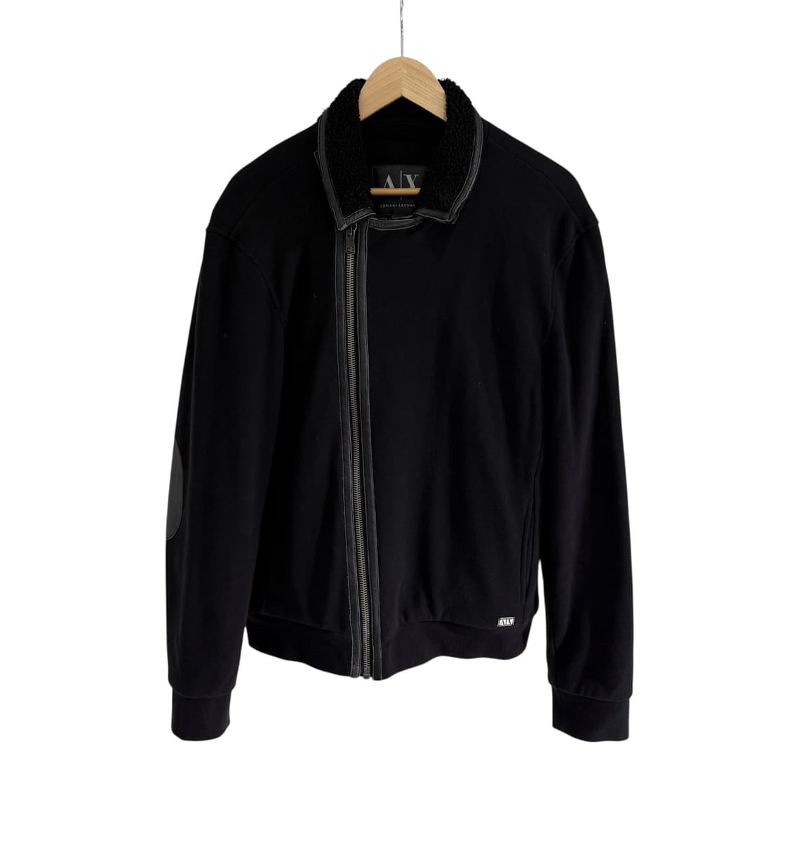 아르마니 익스체인지 엘보패치 비대칭 라이더 집업 자켓 상품이미지1