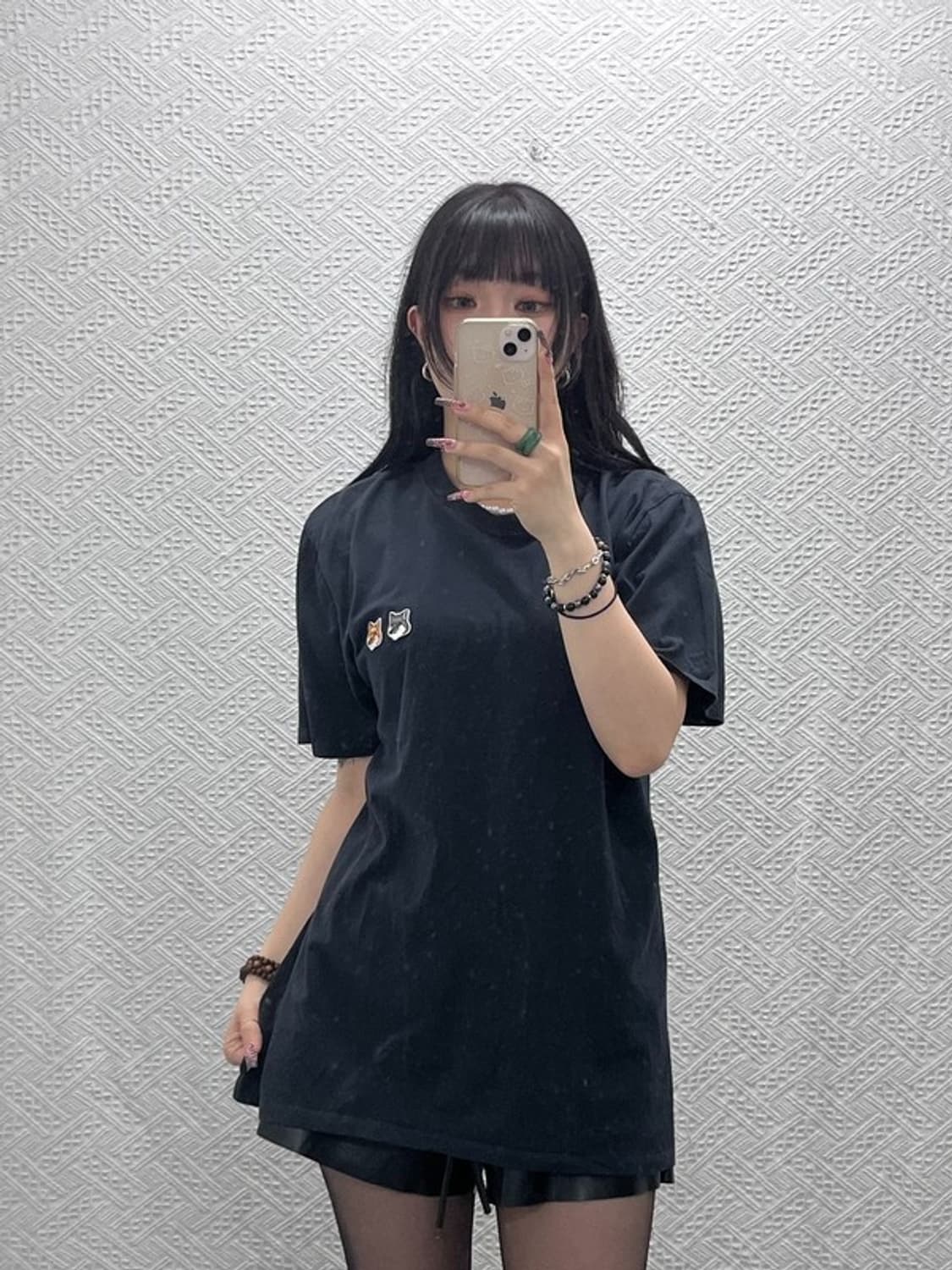 메종키츠네 캐주얼 키치 더블 폭스 로고 반팔티 L C12076 상품이미지1
