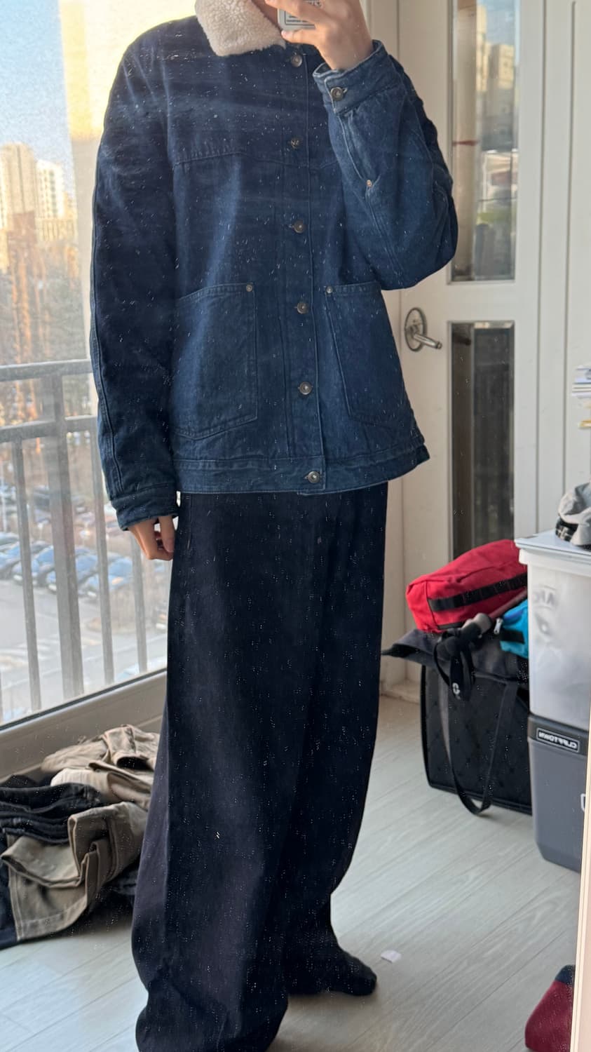 새상품급 Gu 데님 후리스 자켓105 상품이미지1