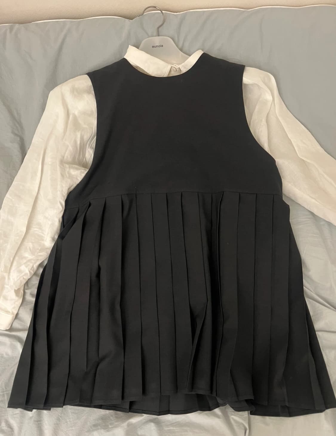 유노이아 플리츠 베스트 블랙 상품이미지6