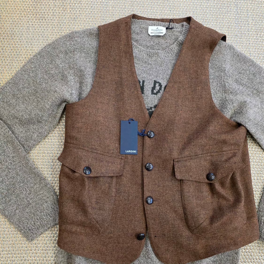 LARDINI 라르디니 이탈리안 최고급 트위드 도네갈 버진울 헌팅 베스트 상품이미지6