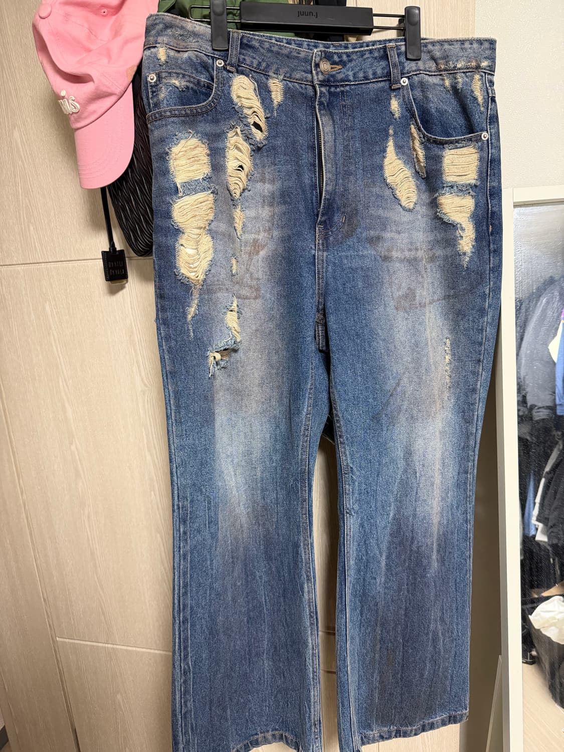 준지 오일워싱 데님 48사이즈 판매합니다. 상품이미지1