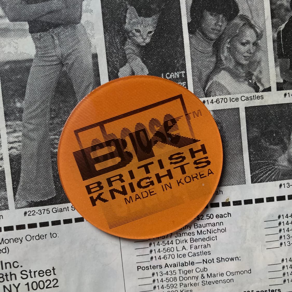 빈티지 텍스트 홀로그램 오렌지 핀 버튼 뱃지 브로치 악세사리 상품이미지2