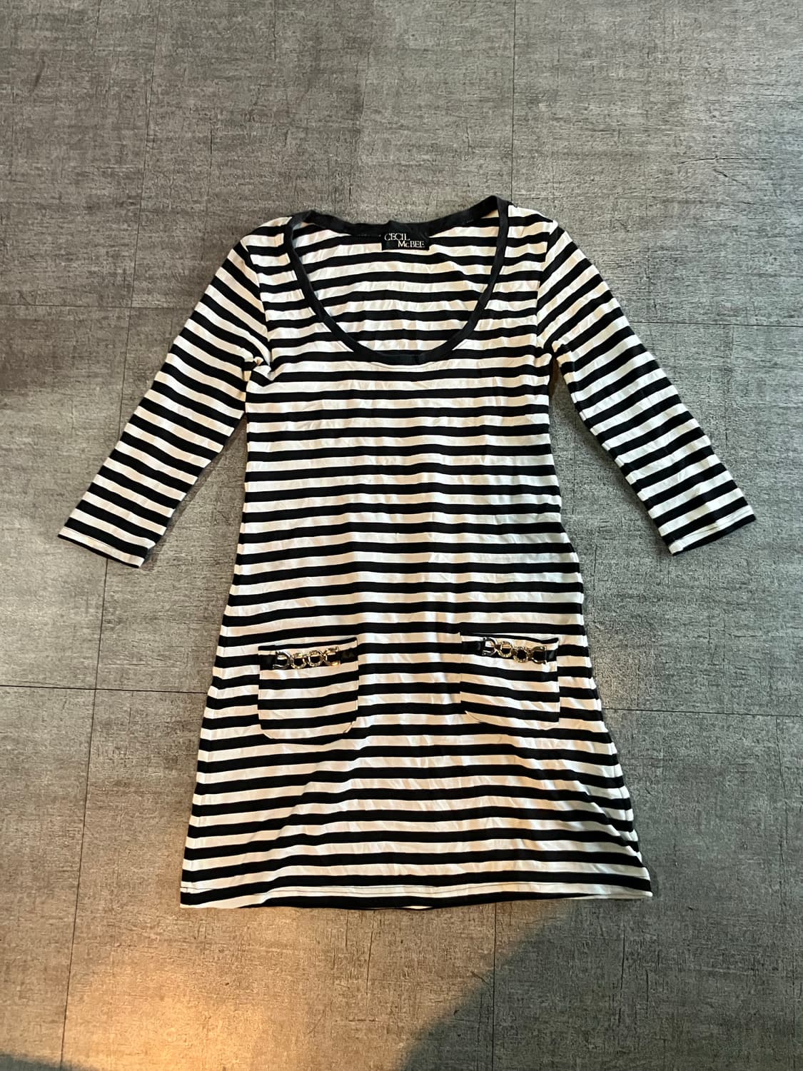 Cecil Mcbee 세실맥비 핀터깔y2k 펑크갸루 스트라이프티셔츠 상품이미지1