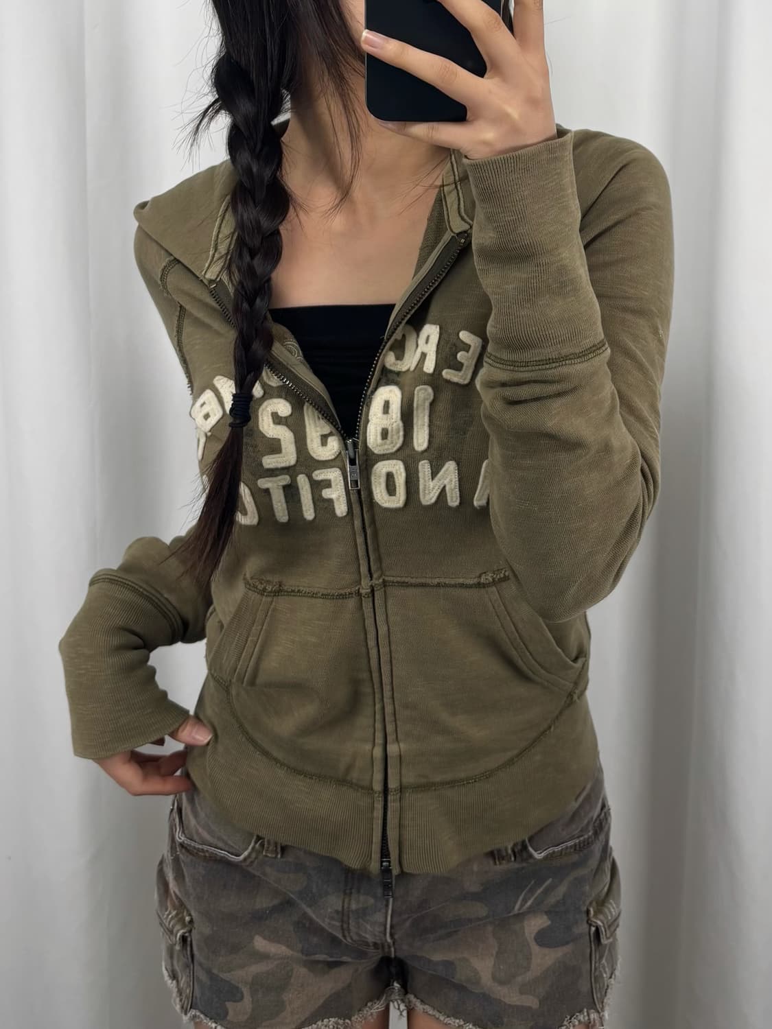 아베크롬비 로고 후드집업 상품이미지1