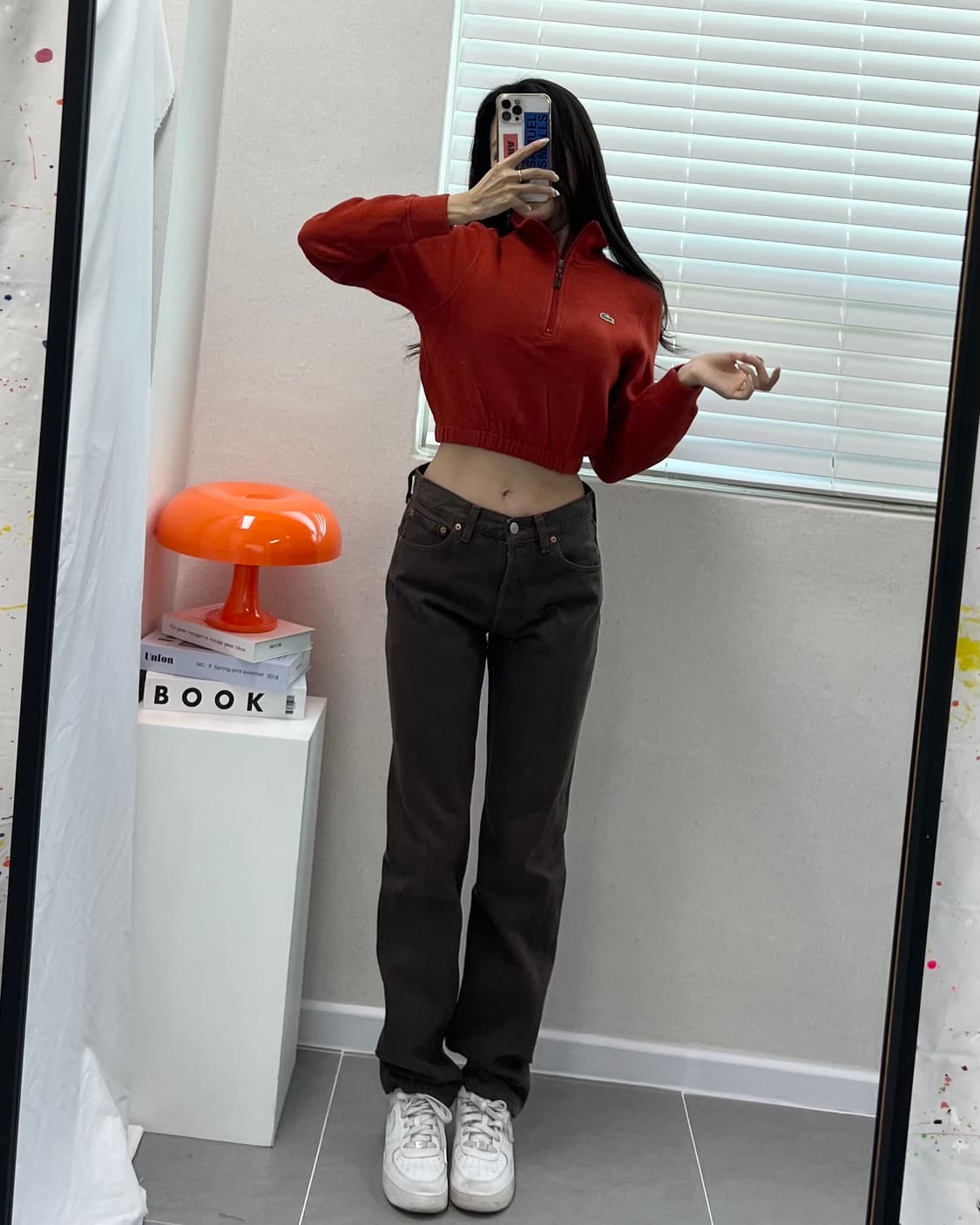 (WOMEN)라코스테 크롭 맨투맨-M1368 상품이미지6