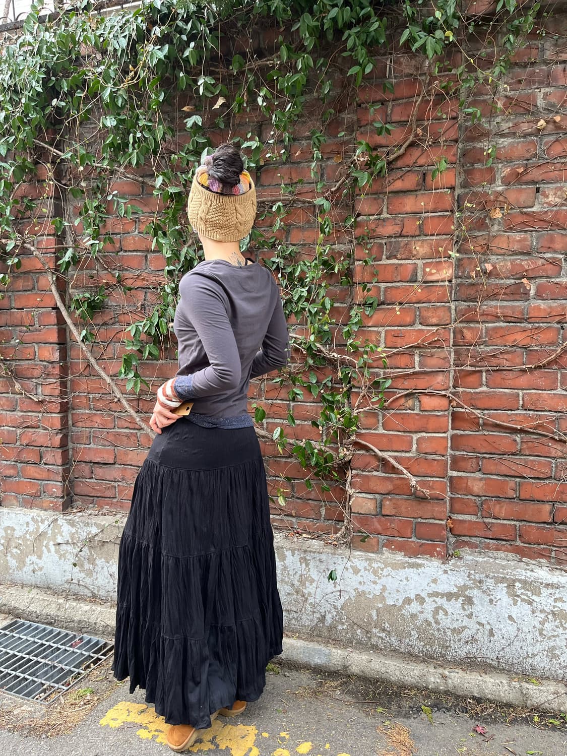 데일리 무드 블랙 롱 스커트 상품이미지3