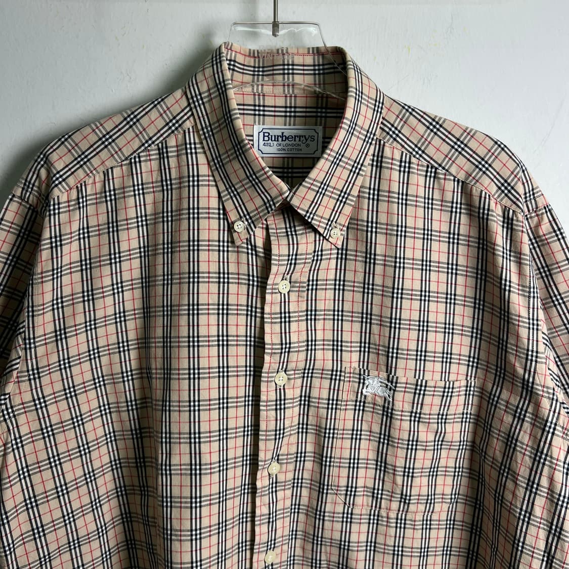 버버리 빈티지 노바체크 반팔 셔츠 L 상품이미지5
