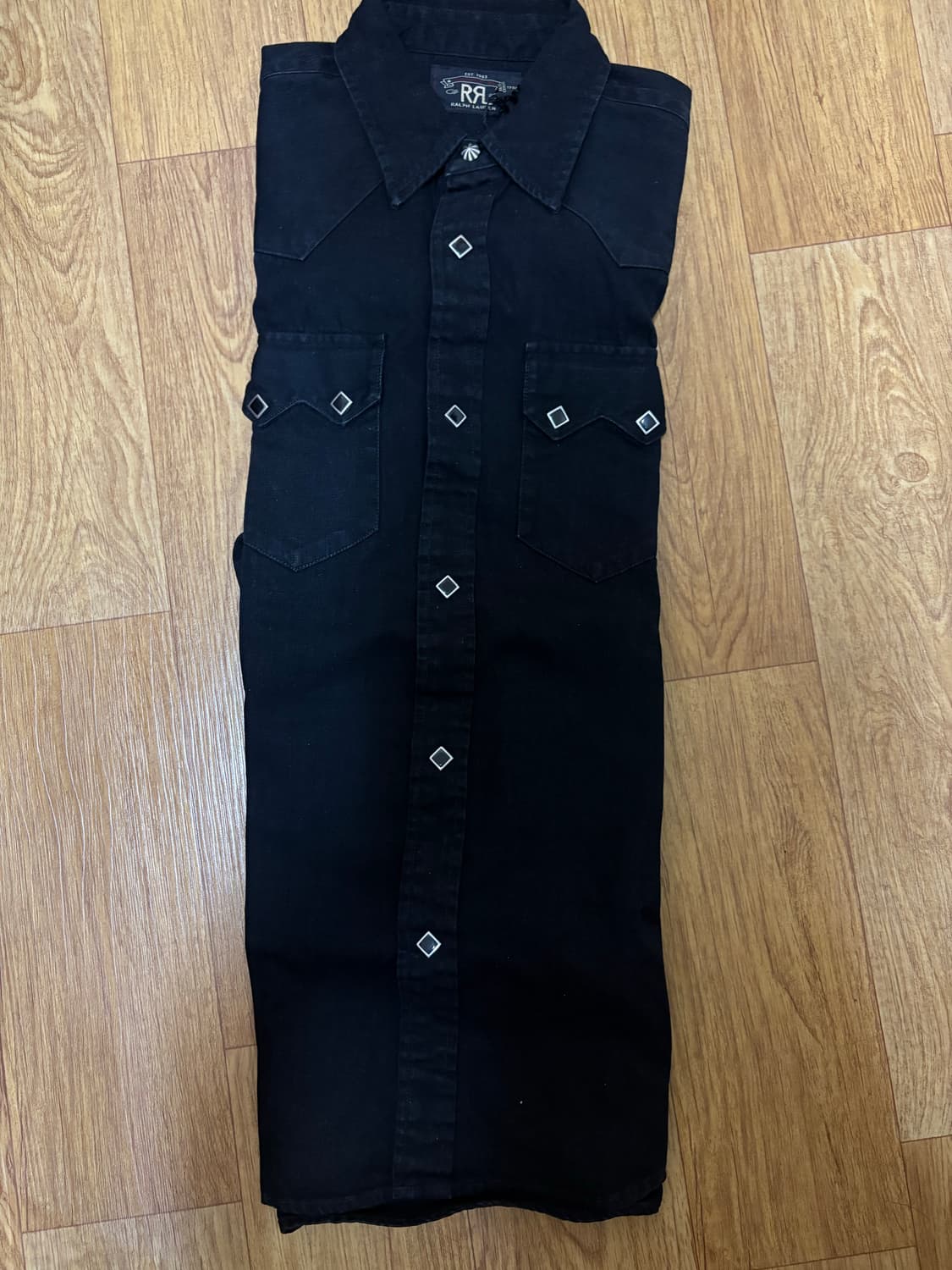 RRL 블랙 트윌 웨스턴 셔츠 S 상품이미지2