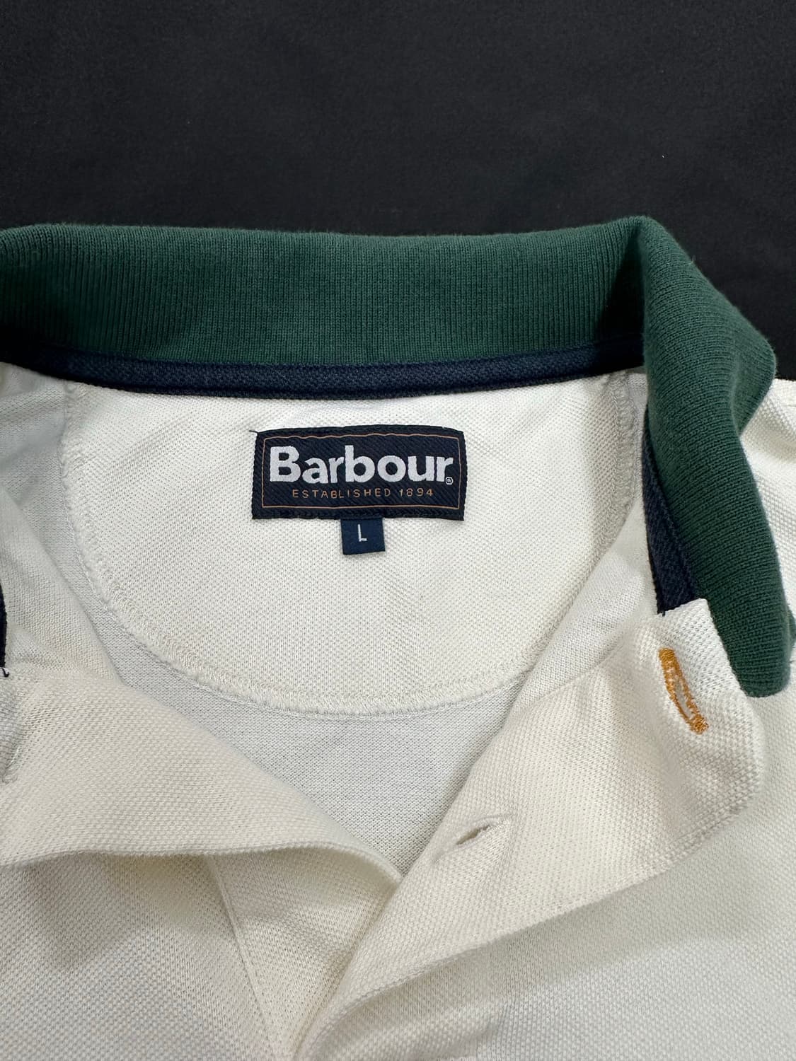 바버( Barbour) 클래식 자수 로고 카라티 (사이즈 L) 상품이미지3