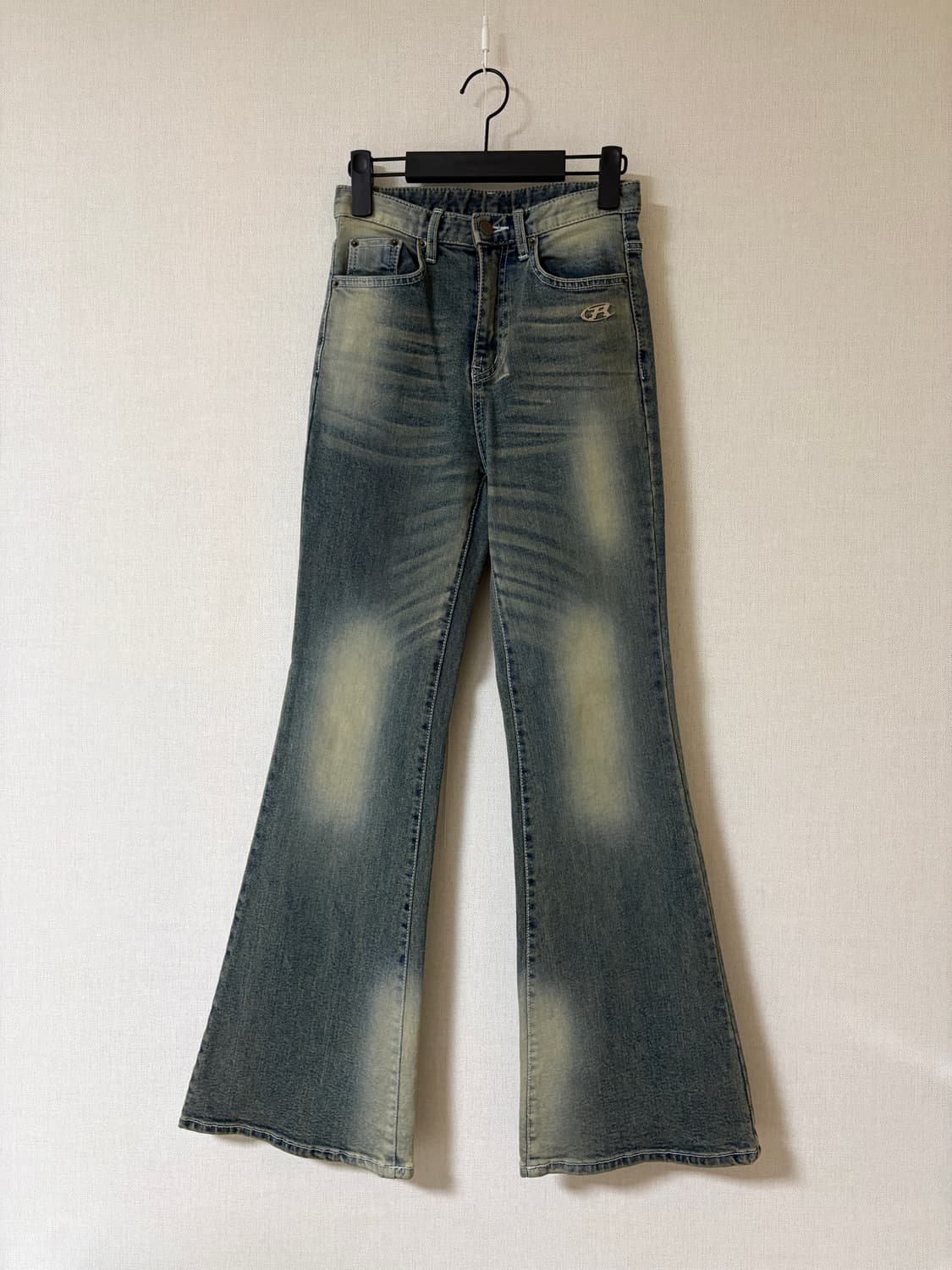 락케이크 워싱 부츠컷 데님 - 중청 상품이미지1