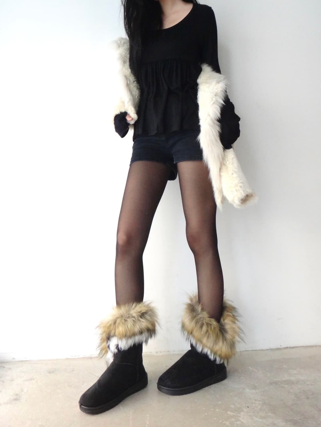 Mix color fur winter boots 상품이미지4
