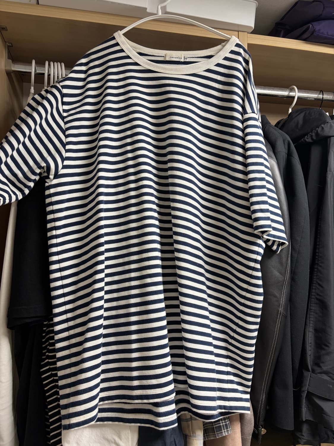 나나미카 쿨맥스 스트라이프 저지 반팔티 xl 사이즈 네이비 상품이미지2