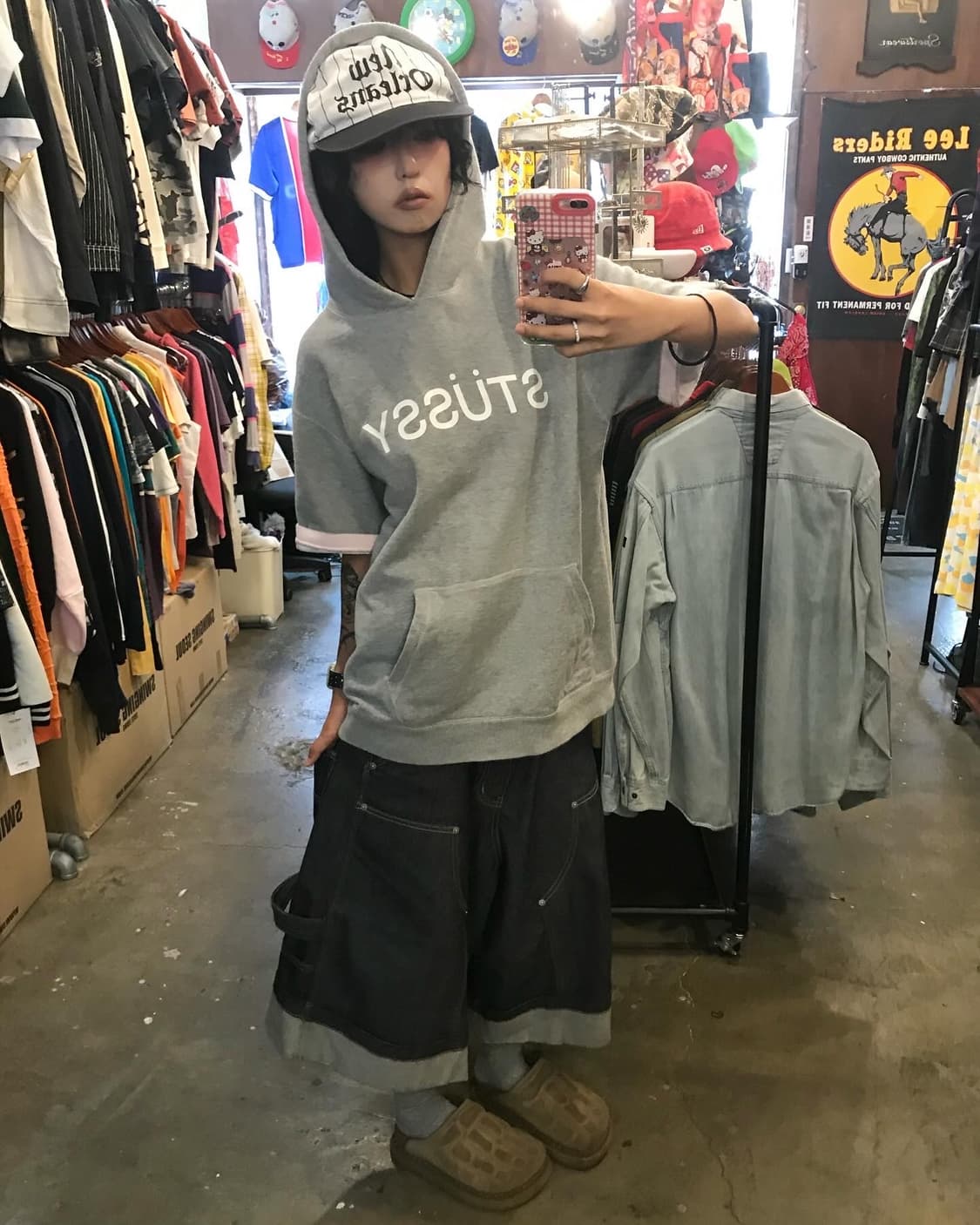 Stussy Logo Half Hood Sweat Shirt 상품이미지2